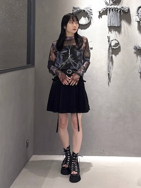 「アイテム（サスペンダー）」を使った、hisaさん（レディース・152cm）の夏コーディネート