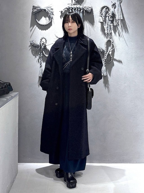 セール】コクーンスリーブラメロングコート(HARE)（チェスターコート