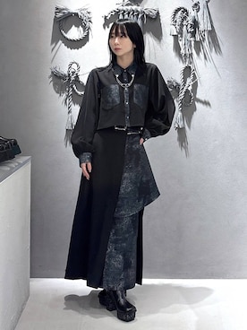 「アイテム（ブローチ/コサージュ）」を使った、hisaさん（レディース・152cm）の冬コーディネート