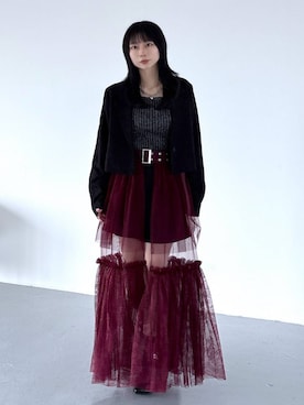 「HARE（ハレ）の2WAYスクエアラメニットタンクトップ(HARE)（タンクトップ）」を使った、hisaさん（レディース・152cm・20代）の夏コーディネート
