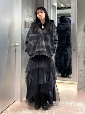 「ロングヘア」｜「アイテム（パンプス）」を使った、hisaさん（レディース・152cm）の冬コーディネート