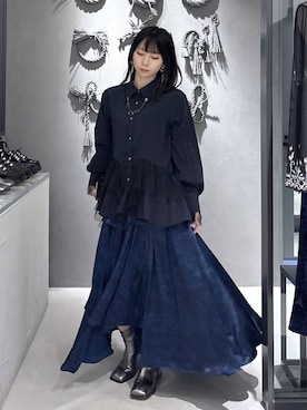 「HARE（ハレ）のアイテム（イヤリング）」を使った、hisaさん（レディース・152cm）の秋コーディネート