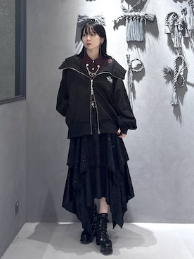 「アイテム（ブローチ/コサージュ）」を使った、hisaさん（レディース・152cm）の秋コーディネート