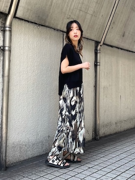 「OSMOSIS（オズモーシス）のアイテム（ワンピース/ドレス）」を使った、mizukiさん（レディース・156cm）の夏コーディネート