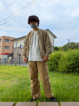 「アイテム（MA-1）」を使った、Keyさん（メンズ・175cm）の夏コーディネート