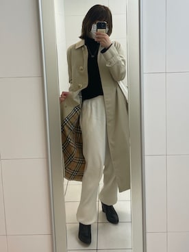 「バーバリー」｜「アイテム（ブーツ）」を使った、20さん（レディース・160cm）の春コーディネート