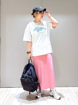 「アイテム（帽子）」を使った、たかみなさん（レディース・166cm・30代）の春コーディネート