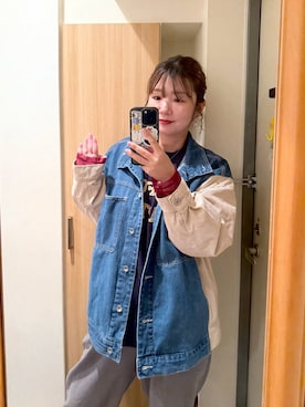 「アイテム（カバーオール）」を使った、たかみなさん（レディース・166cm）の秋コーディネート