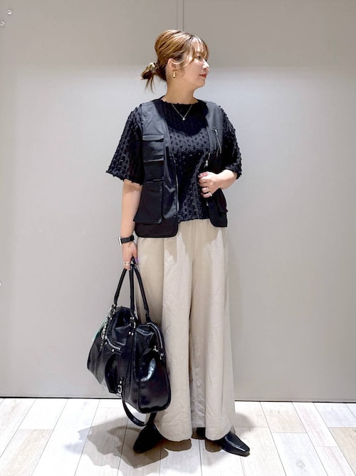 デブリンコ645BRILLANTE袖シアーメッシュ切替ハイテンションリブT アシンメトリー切り替えTシャツ | O F T A S