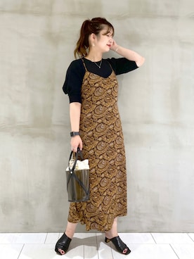 「Andemiu（アンデミュウ）のクリアトートバッグ940559（ショルダーバッグ）」を使った、たかみなさん（レディース・166cm）の夏コーディネート