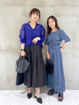 「アイテム（タンクトップ、グレー系）」を使った、たかみなさん（レディース・166cm）の夏コーディネート