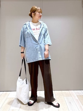 「アイテム（サンダル）」を使った、たかみなさん（レディース・166cm・30代）の夏コーディネート