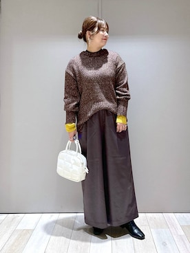 レザーライクワイドパンツ 133645を使った人気ファッション