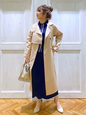 「andemiu」｜「アイテム（トレンチコート）」を使った、たかみなさん（レディース・166cm）の春コーディネート