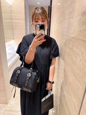 「アイテム（ボストンバッグ）」を使った、たかみなさん（レディース・166cm・30代）の夏コーディネート
