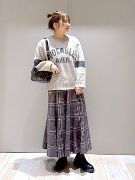 TRチェックスカート 133633を使った人気ファッションコーディネート - WEAR