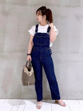 「andemiu」｜「アイテム（オールインワン・サロペット）」を使った、たかみなさん（レディース・166cm）の夏コーディネート