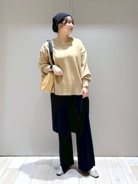 「アイテム（帽子）」を使った、たかみなさん（レディース・166cm・30代）の秋コーディネート