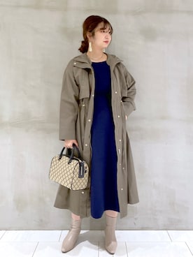 「andemiu」｜「アイテム（トレンチコート）」を使った、たかみなさん（レディース・166cm）の秋コーディネート