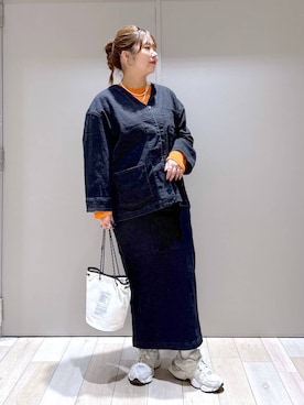 「ぽっちゃり_LEPSIM」｜「アイテム（アクセサリー）」を使った、たかみなさん（レディース・166cm）の冬コーディネート