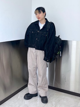 「MILKFED.」｜「アイテム（デニムジャケット）」を使った、瀧澤優花さん（レディース・159cm）の秋コーディネート