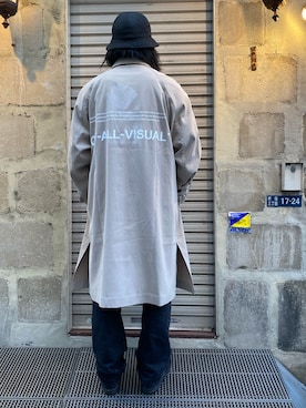 「A4A（エーフォーエー）のアイテム（ステンカラーコート）」を使った、yamagata1699さん（メンズ・172cm）の春コーディネート