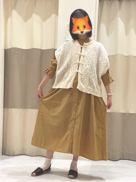 「Samansa Mos2（サマンサ モスモス）のセパレートサンダル（サンダル）」を使った、M さん（レディース・159cm）の夏コーディネート