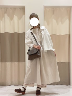 「Samansa Mos2（サマンサ モスモス）のモチーフレースワンピース（ワンピース）」を使った、M さん（レディース・159cm）の春コーディネート