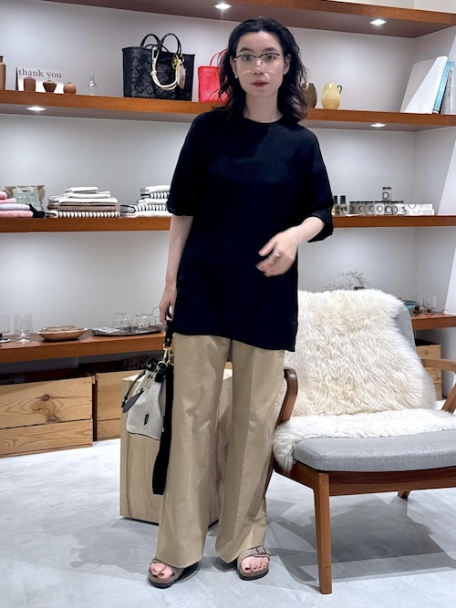 コットンライクスタイルアップワイドパンツ［UVカット・接触冷感・洗える］[XS-Mサイズ展開]