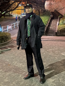 「RALPH LAUREN（ラルフ ローレン）のアイテム（その他アウター、ブラック系）」を使った、美沙樹さん（メンズ・180cm）の冬コーディネート