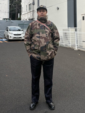 「RRL（ダブル アール エル）のアイテム」を使った、美沙樹さん（メンズ・180cm）の冬コーディネート