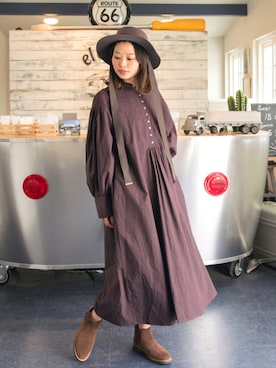 「チャイハネ（チャイハネ）のアイテム（ワンピース）」を使った、チャイハネSTAFF Shioriさん（レディース・167cm）の秋コーディネート