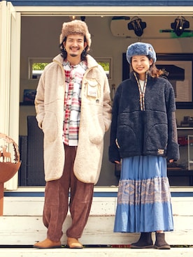「チャイハネ（チャイハネ）のアイテム（その他アウター）」を使った、チャイハネSTAFF Shioriさん（レディース・167cm）の冬コーディネート