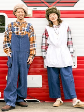 「チャイハネ（チャイハネ）のアイテム（オールインワン・サロペット）」を使った、チャイハネSTAFF Shioriさん（レディース・167cm）の秋コーディネート