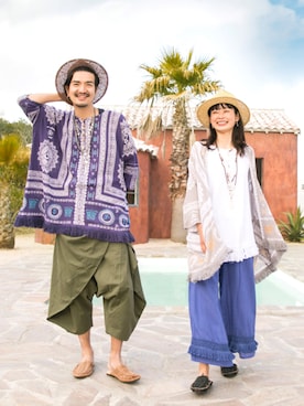 「チャイハネ（チャイハネ）のアイテム（その他トップス）」を使った、チャイハネSTAFF Shioriさん（レディース・167cm）の夏コーディネート