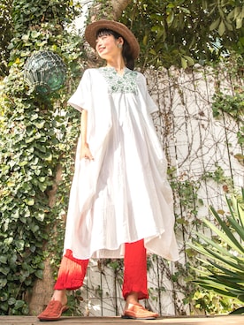 「チャイハネ（チャイハネ）のアイテム（ワンピース/ドレス）」を使った、チャイハネSTAFF Shioriさん（レディース・167cm）の春コーディネート