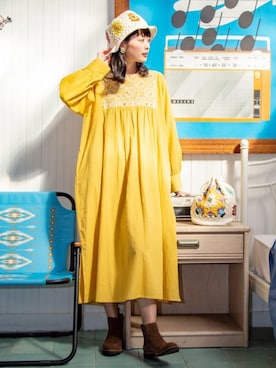 「チャイハネ（チャイハネ）のアイテム（ワンピース/ドレス）」を使った、チャイハネSTAFF Shioriさん（レディース・167cm）の冬コーディネート