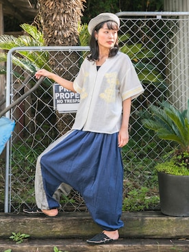 「チャイハネ（チャイハネ）のアイテム（ハンチング/ベレー帽）」を使った、チャイハネSTAFF Shioriさん（レディース・167cm）の春コーディネート