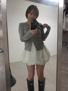 「Chico（チコ）の2wayシアーロンT（Tシャツ/カットソー、グレー系）」を使った、nagochanさん（レディース・156cm）の夏コーディネート