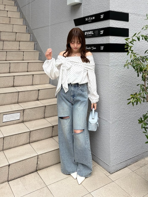 ダメージワイドデニム（デニムパンツ）｜Chico（チコ）のファッション