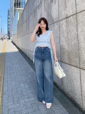 「アイテム（パンツ、ピンク系）」を使った、nagochanさん（レディース・156cm）の春コーディネート