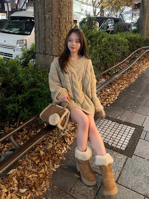 セール】バックレースアップムートンブーツ（ブーツ）｜Chico（チコ