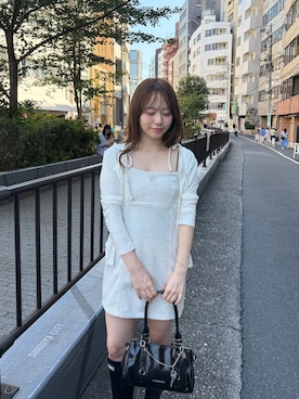 「Chico（チコ）のスウェットタンクミニワンピース（ワンピース、ベージュ系）」を使った、nagochanさん（レディース・156cm）の夏コーディネート