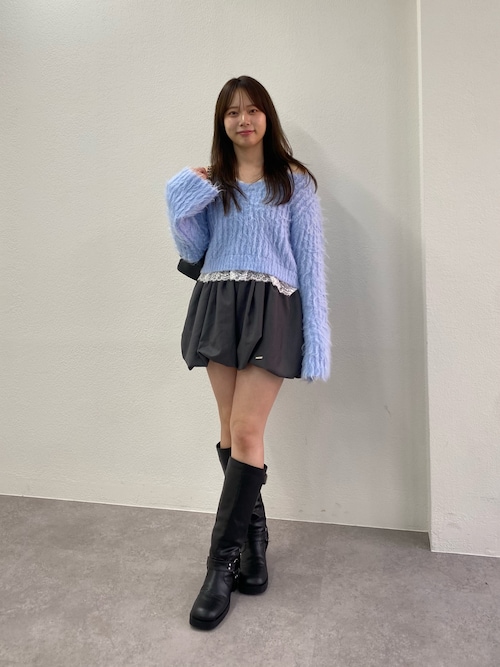 チキータ レースドッキングシャギーニット（ニット/セーター）｜Chico