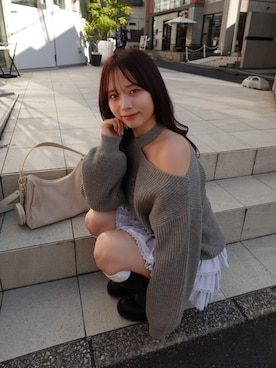 「アイテム（ボストンバッグ）」を使った、nagochanさん（レディース・156cm）の冬コーディネート