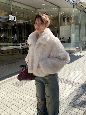 「Chico（チコ）の【ZOZO限定/REVIVAL】プードルコート（その他アウター、ホワイト系）」を使った、nagochanさん（レディース・156cm）の夏コーディネート
