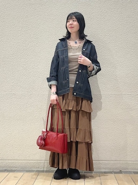 「アイテム（財布）」を使った、久富さん（レディース・161cm）の夏コーディネート
