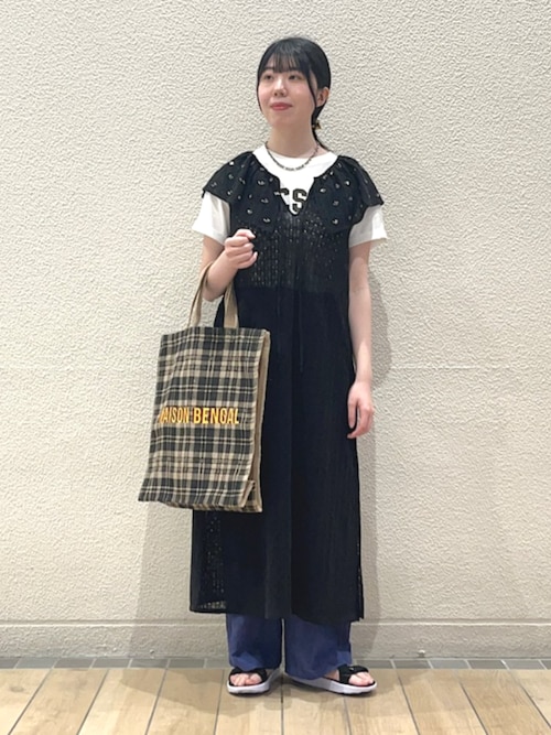 セール】MAISON BENGAL: チェック柄 ジュート トート バッグ