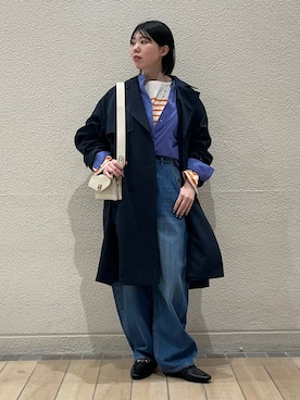 「SHIPS any（シップス エニィ）のアイテム（トレンチコート）」を使った、久富さん（レディース・161cm）の冬コーディネート