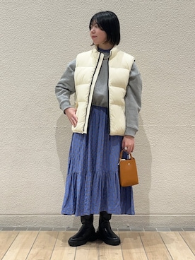 「SHIPS」｜「アイテム（その他トップス）」を使った、久富さん（レディース・161cm）の冬コーディネート